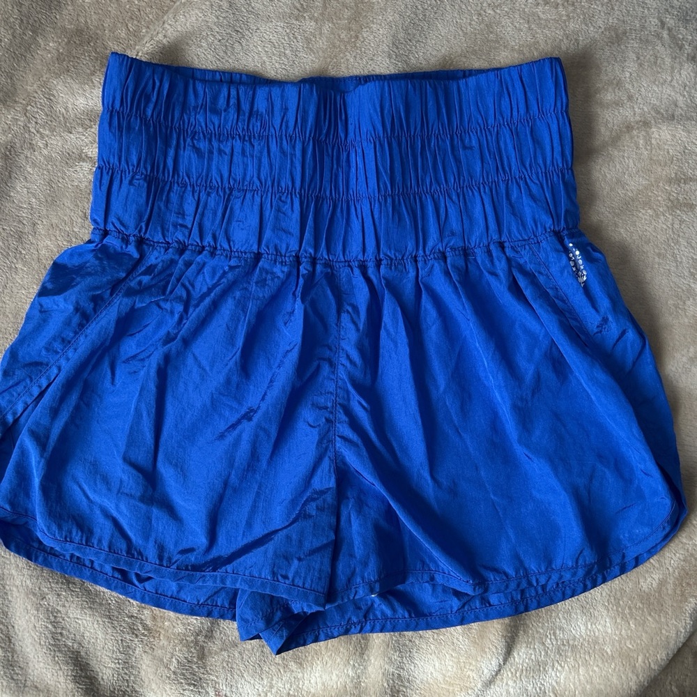 High Waist Blue Women's Shorts
